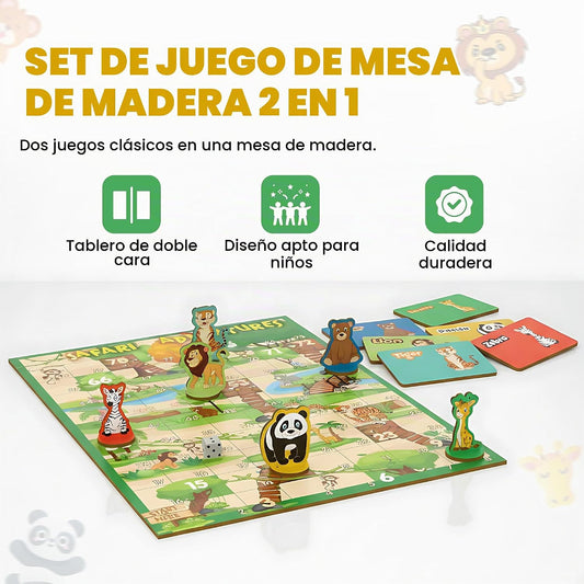 Juegos de mesa de madera 2 en 1 - Juego de arriba y abajo y parches...