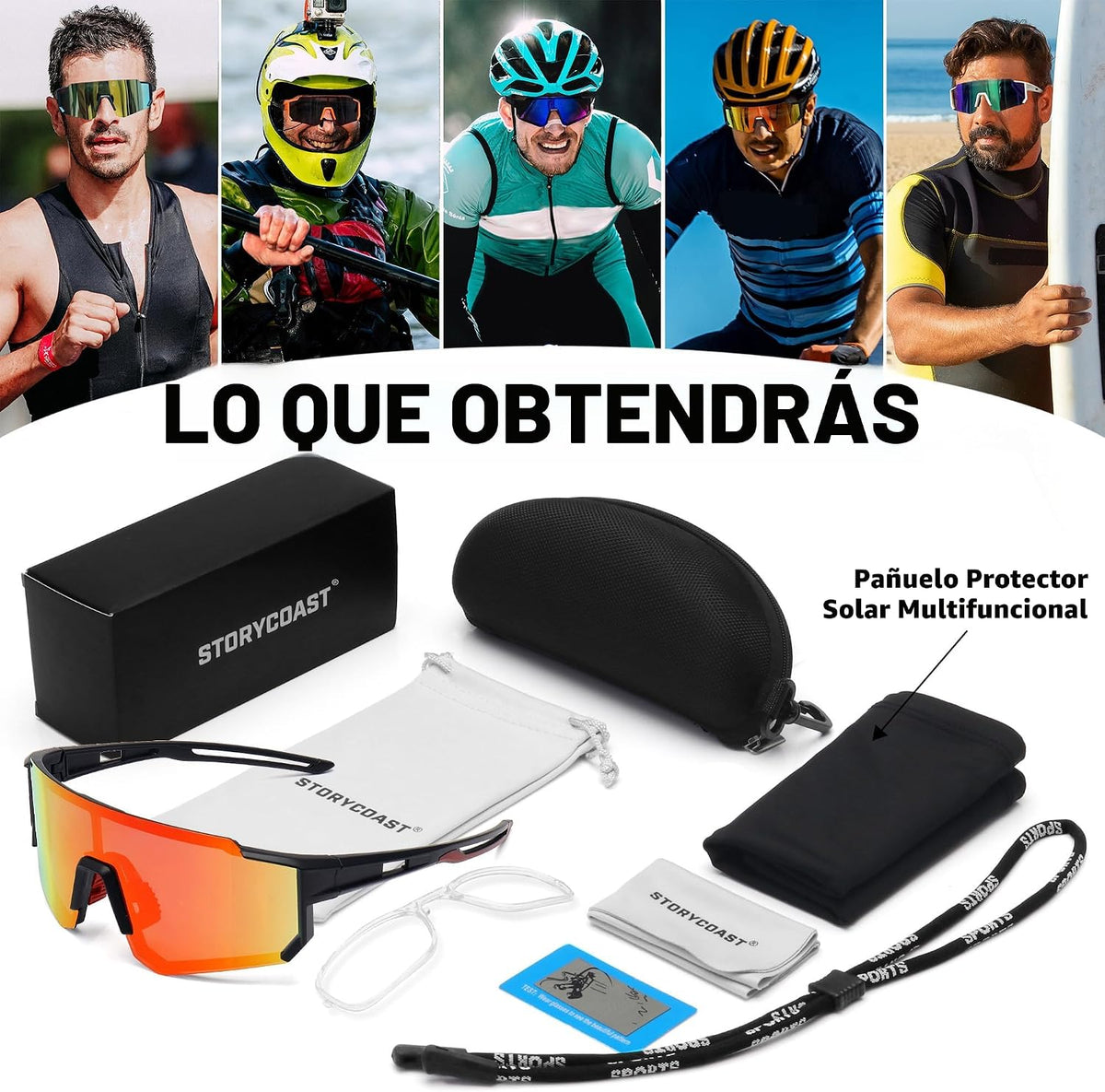 STORYCOAST Gafas de sol deportivas polarizadas para hombres y mujer...