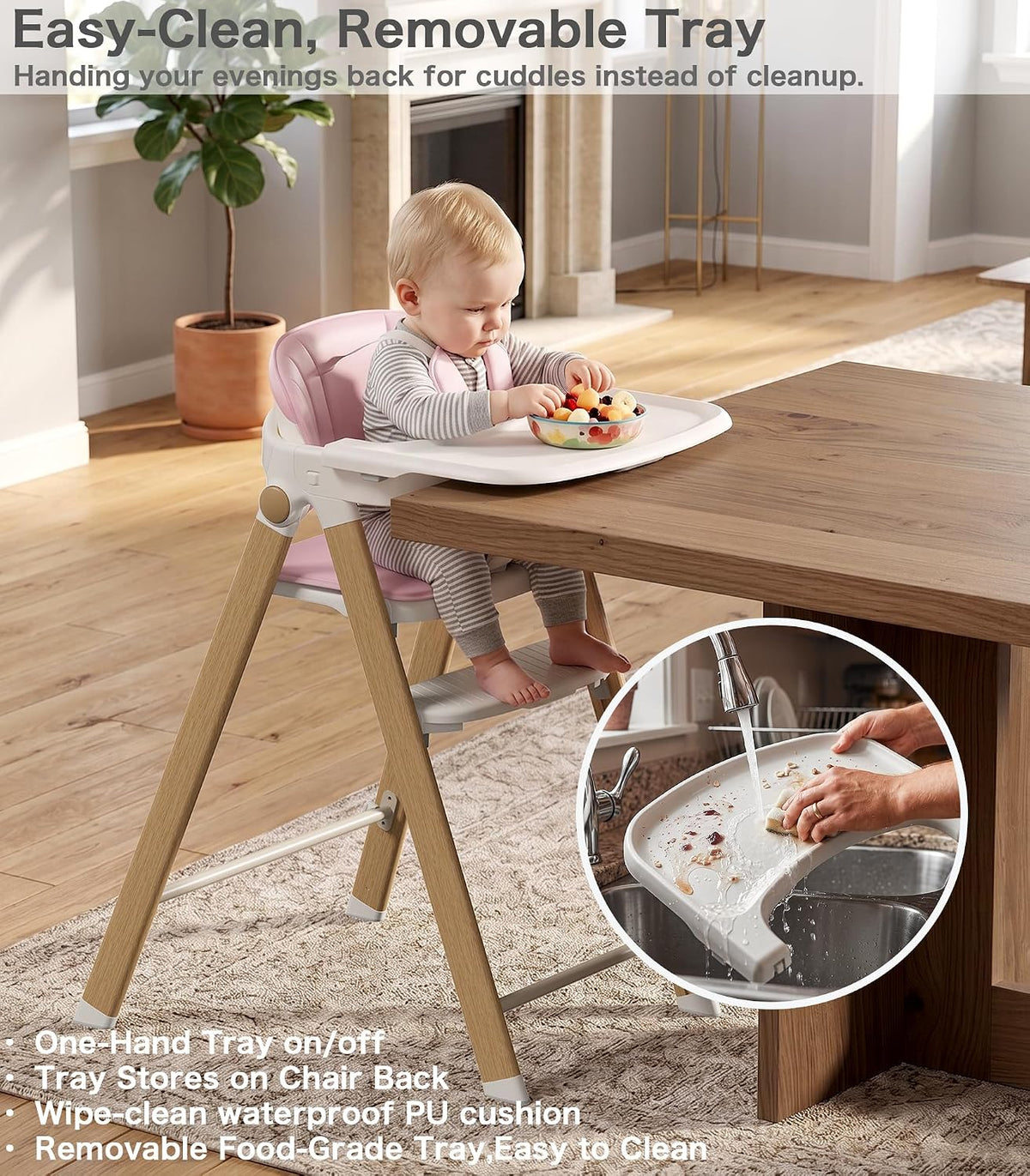 Silla alta convertible para bebé a torre para niños pequeños, trona...
