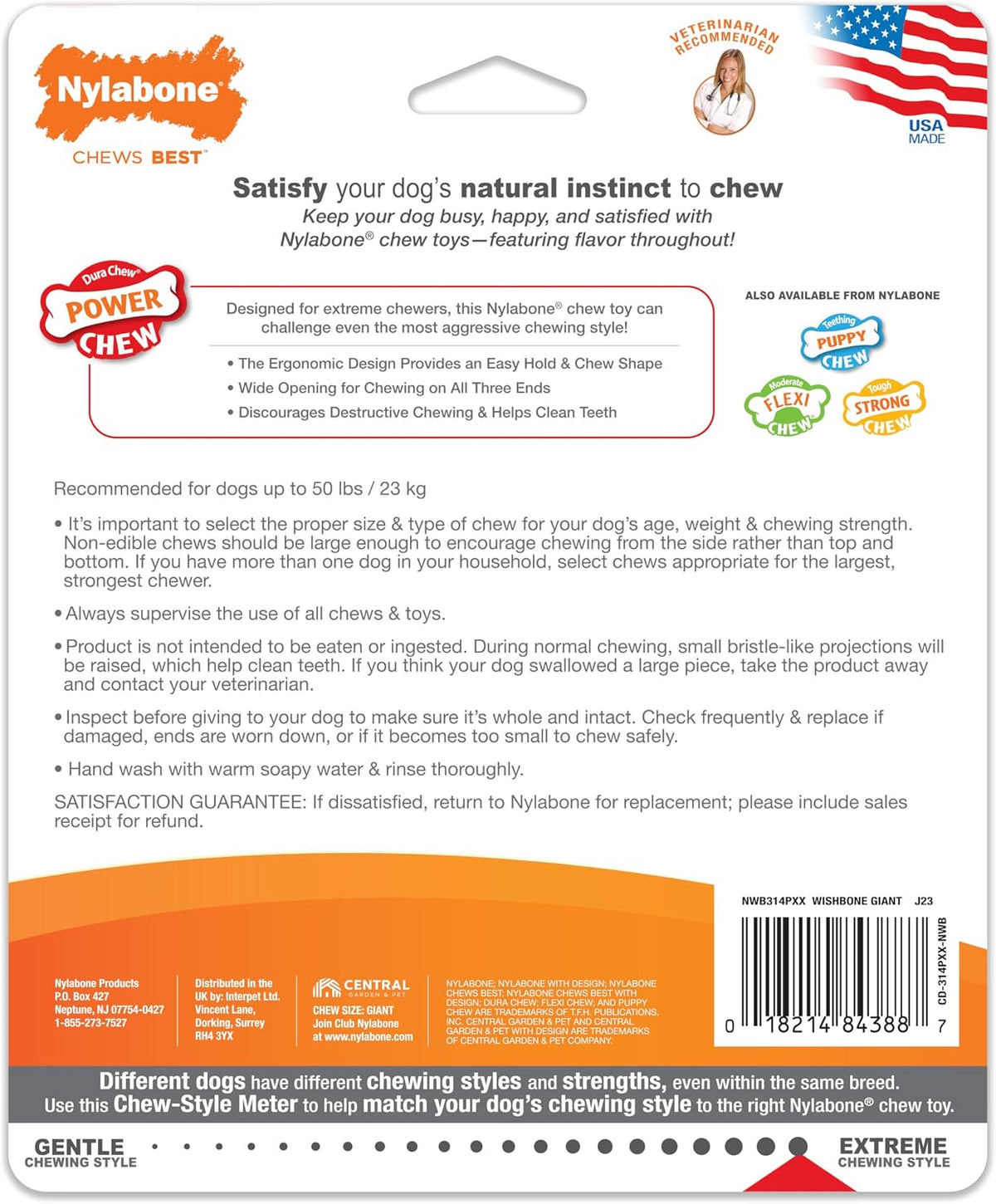 Nylabone Power Chew - Juguete masticable para perros de Wishbone de...