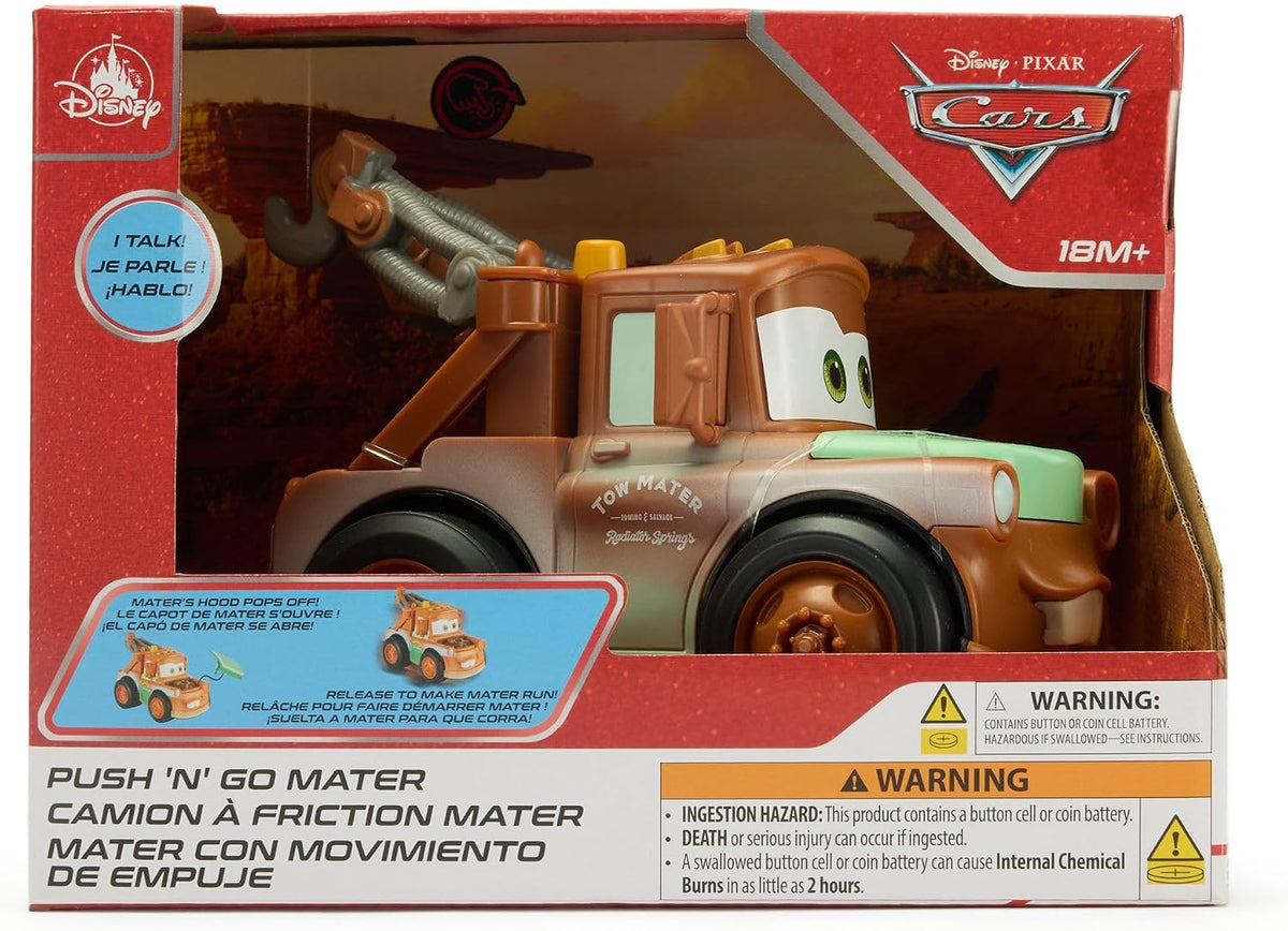 Disney Store Mater Push 'N' Go - Vehículo parlante oficial...
