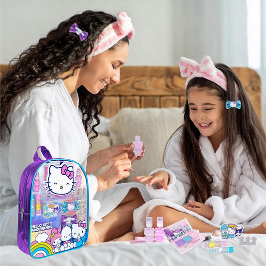 Hello Kitty - Juego de maquillaje de mochila con cosméticos y acces...
