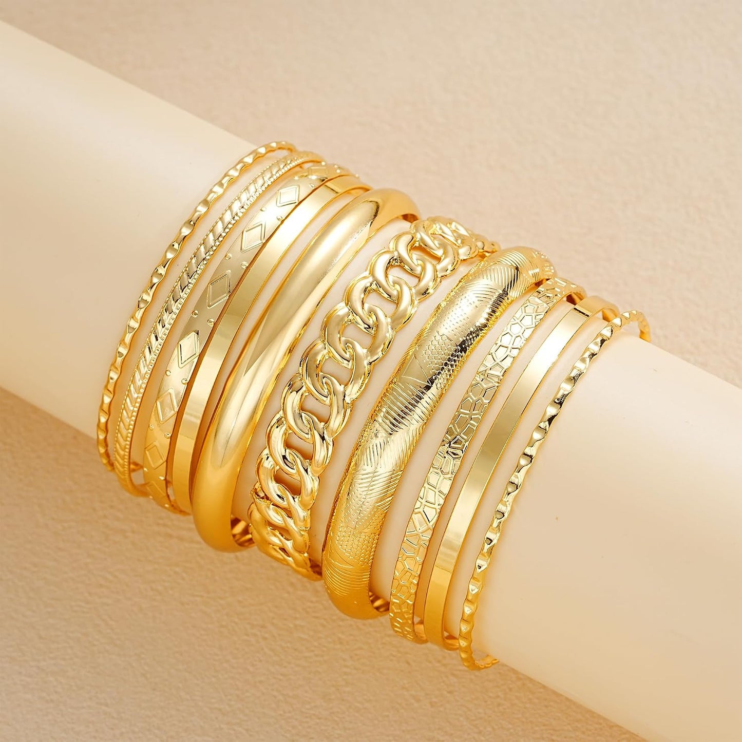 ÌF ME - Pulseras de bangle de oro para mujer, conjunto de pulseras...
