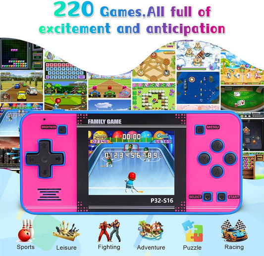 Juego portátil para niños, 220 videojuegos de 32 bits integrados, p...