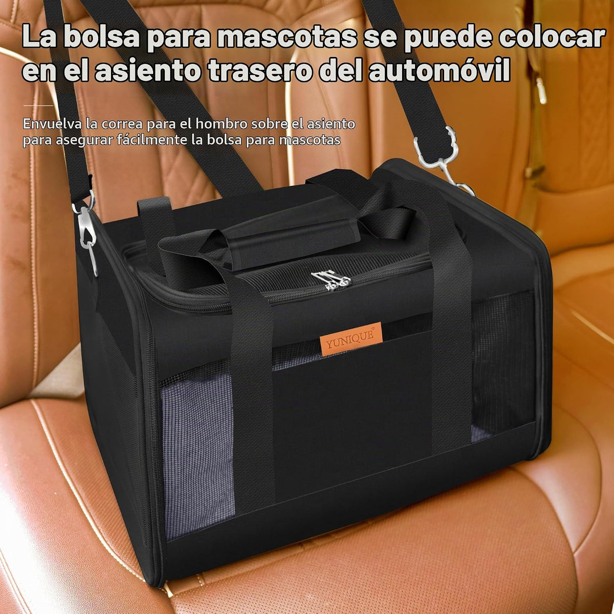 YUNIQUE Transportador de gatos y perros de lados suaves para mascot...