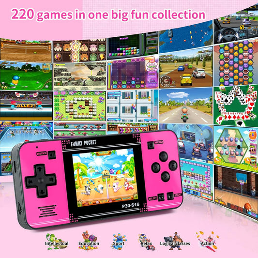 Juego de mano para niños, 220 videojuegos retro precargados, reprod...