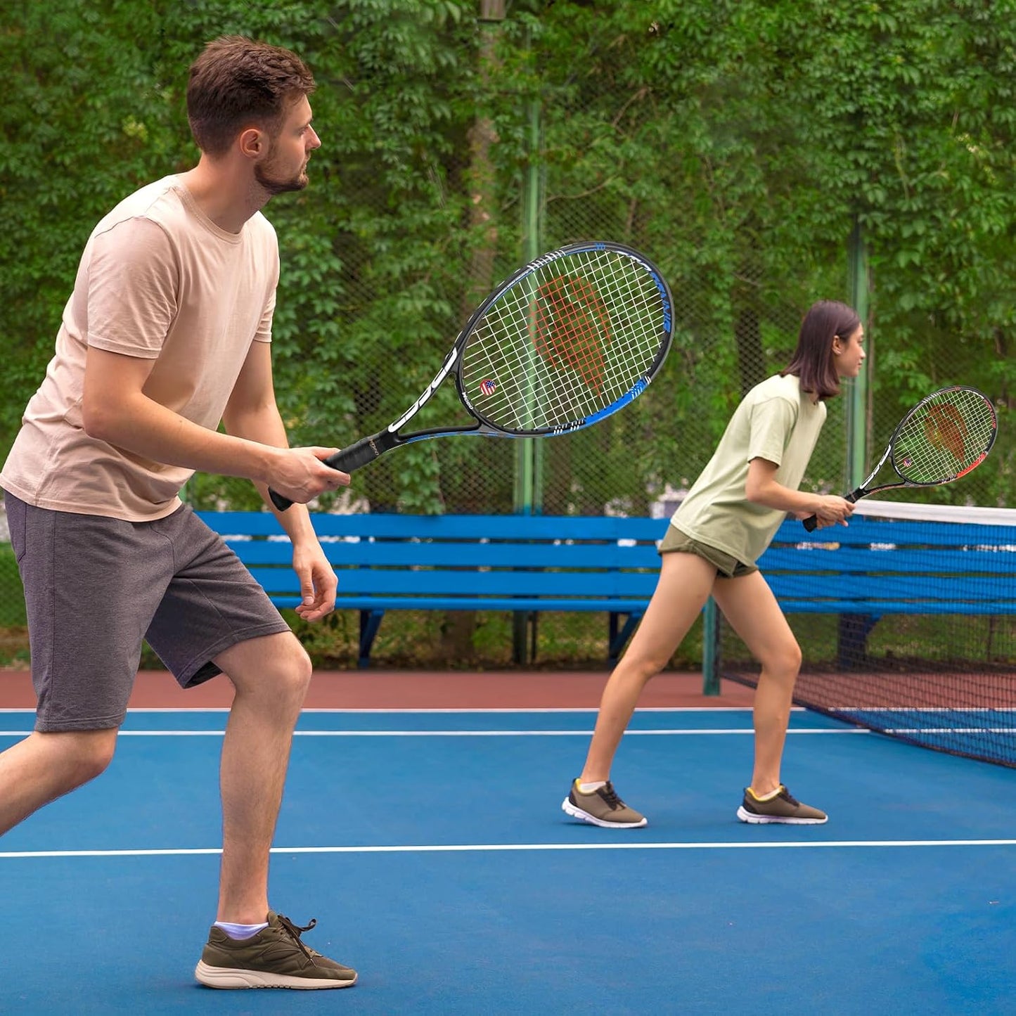 Raqueta de tenis para 2 jugadores adultos, perfecta para principian...