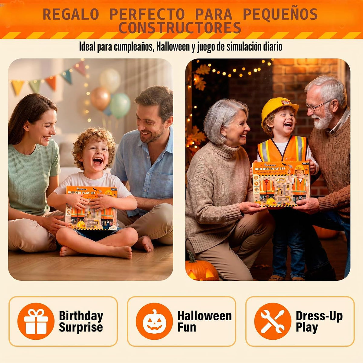 Pandapop Juego de herramientas para niños, juguetes de vestir para...