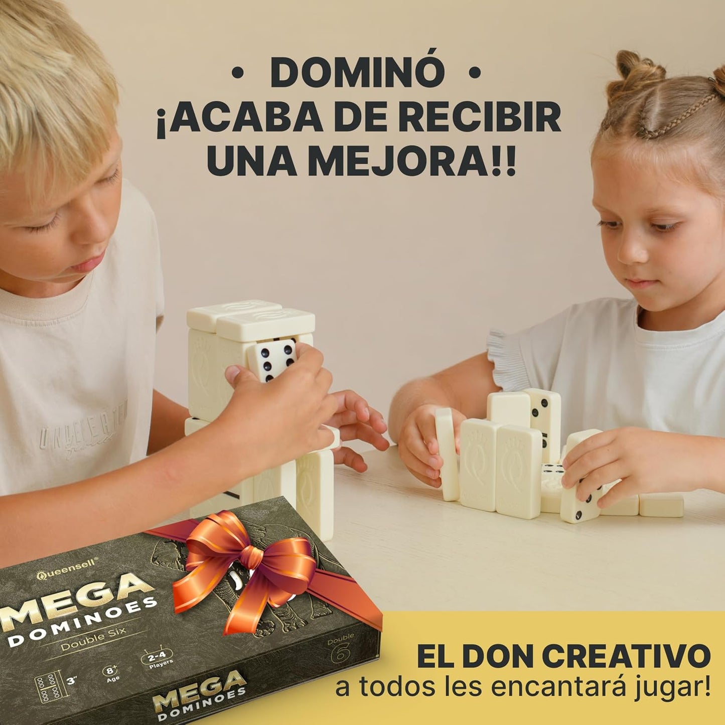 Juego de dominó mega grande de 3" para adultos y niños \u2013 J...