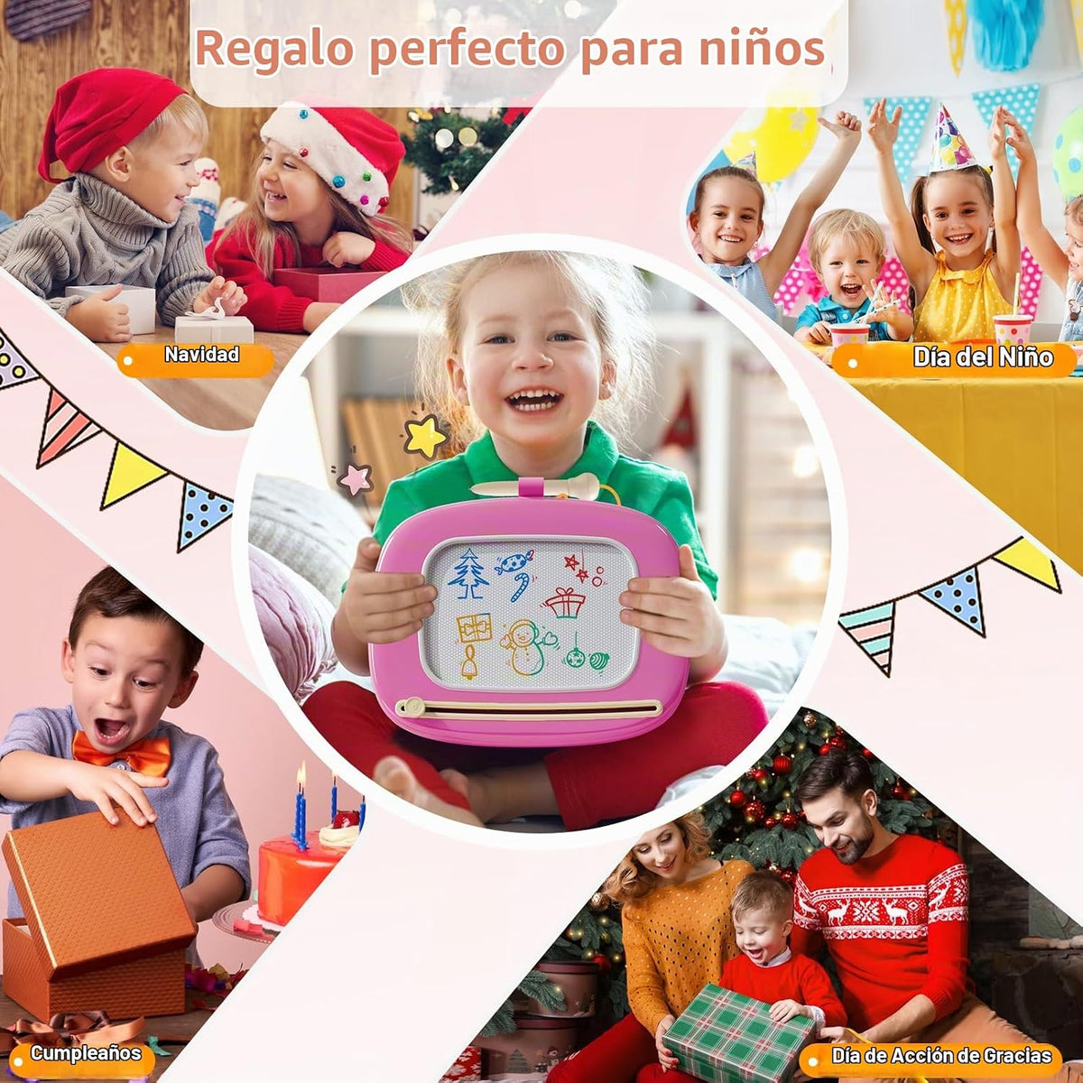 Kikidex Juguetes para niños pequeños de 1 a 3 años, tablero magnéti...