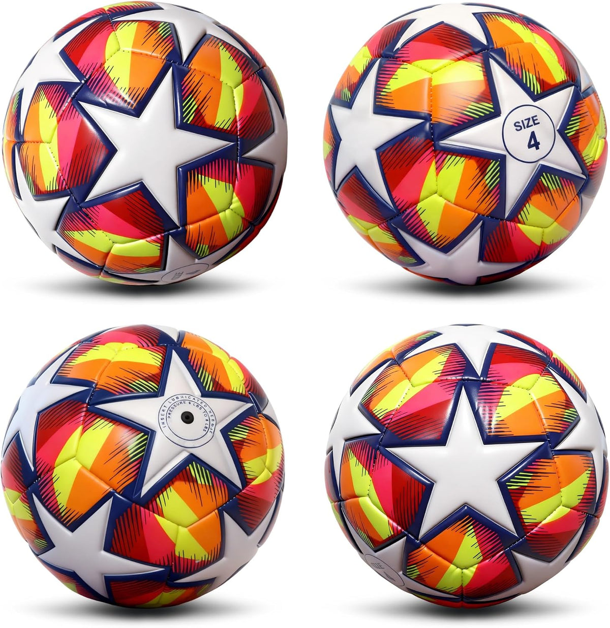 Champhox Balón de Fútbol Tamaño 4, Balones de Fútbol de Construcció...