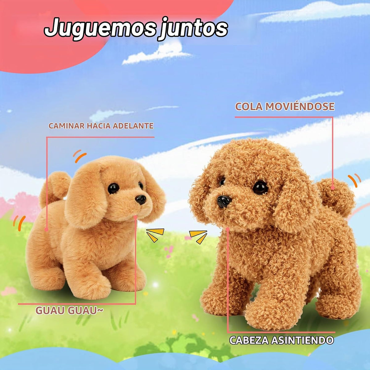 Hopearl Walking Dog Golden Retriever - Juguete electrónico interact...