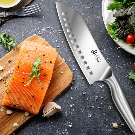 DDF IohEF - Cuchillo | Cuchillo de cocina japonés con mango hueco e...