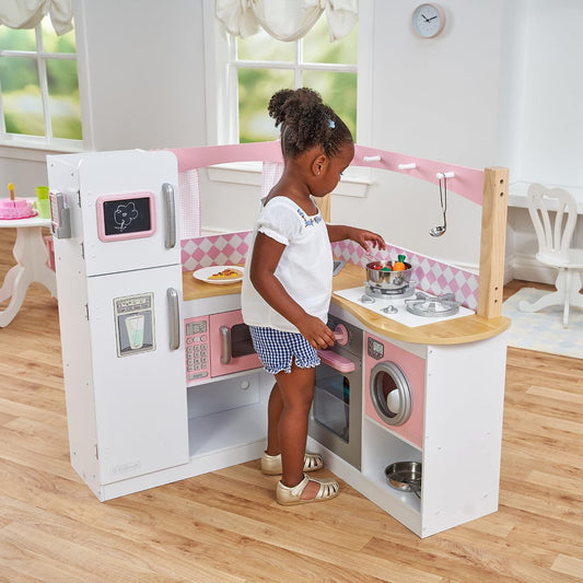 KidKraft Grand Gourmet - Cocina esquinera de madera con lavadora, p...