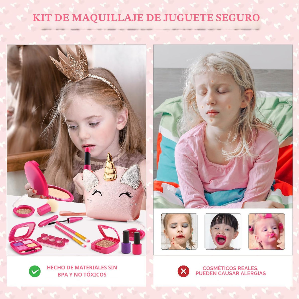 Kit de maquillaje de simulación para regalo de niña de 3, 4, 5 años...