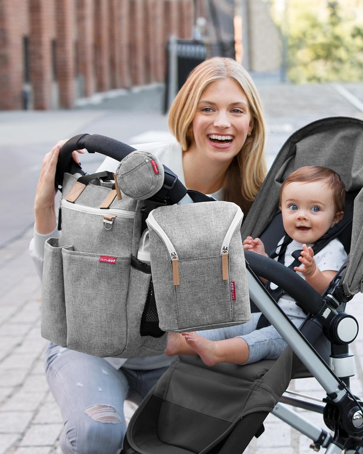 Skip Hop Juego de mochila para pañales 6 en 1 con accesorios y bols...