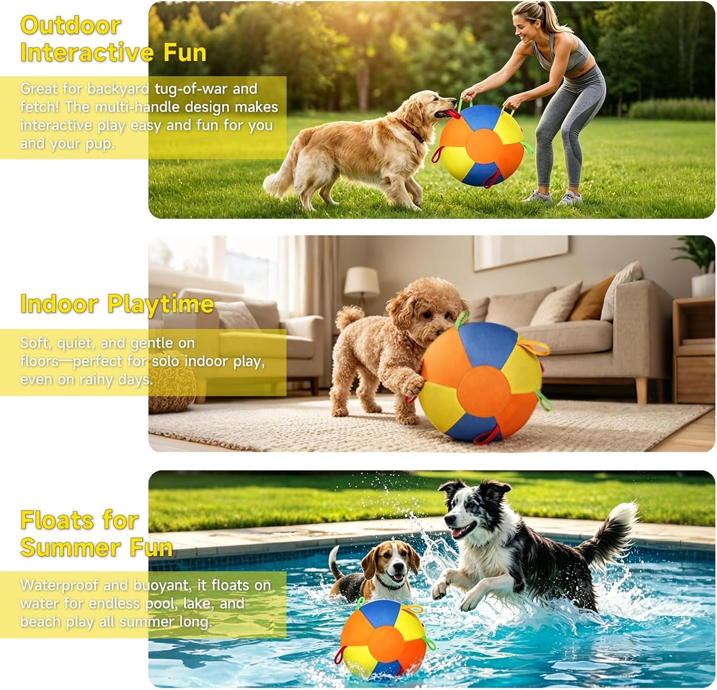 Pelota de pastoreo para perros, pelota inflable para perros para ju...