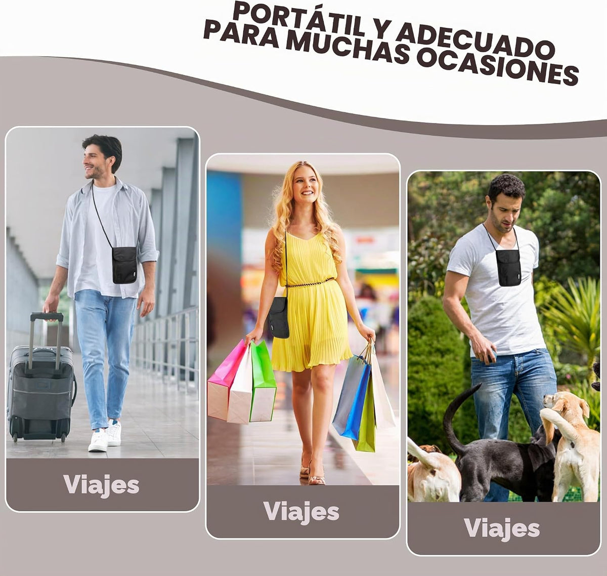 Likesing Cartera de viaje con cuello de viaje de 5.5 pulgadas de la...