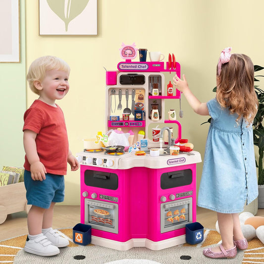 HONEY JOY Juego de cocina esquinera para niños, cocina de plástico...