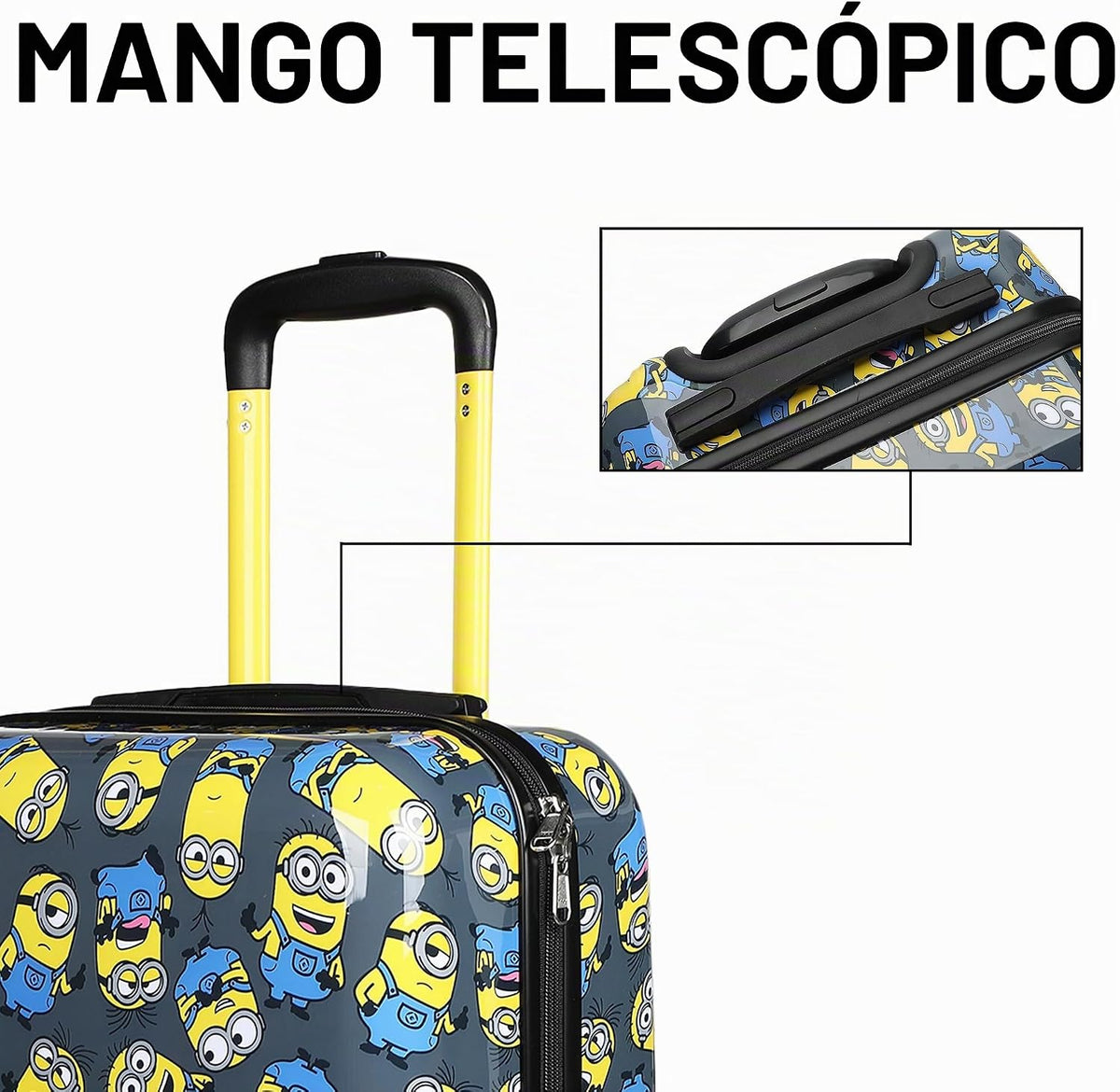 Bioworld Equipaje de mano con ruedas y asa, Colección AOP Minions,...