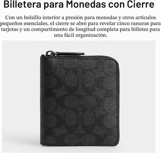 Coach Monedero con cremallera alrededor para hombre