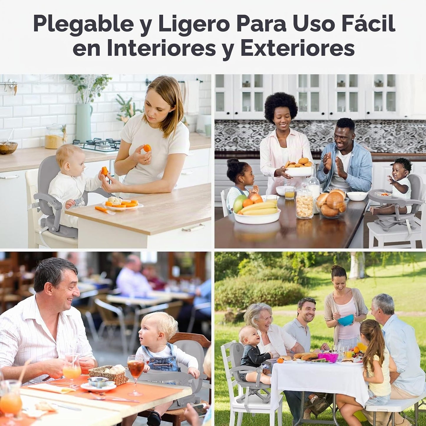 YOLEO Silla alta para bebé, asiento elevador para mesa de comedor,...
