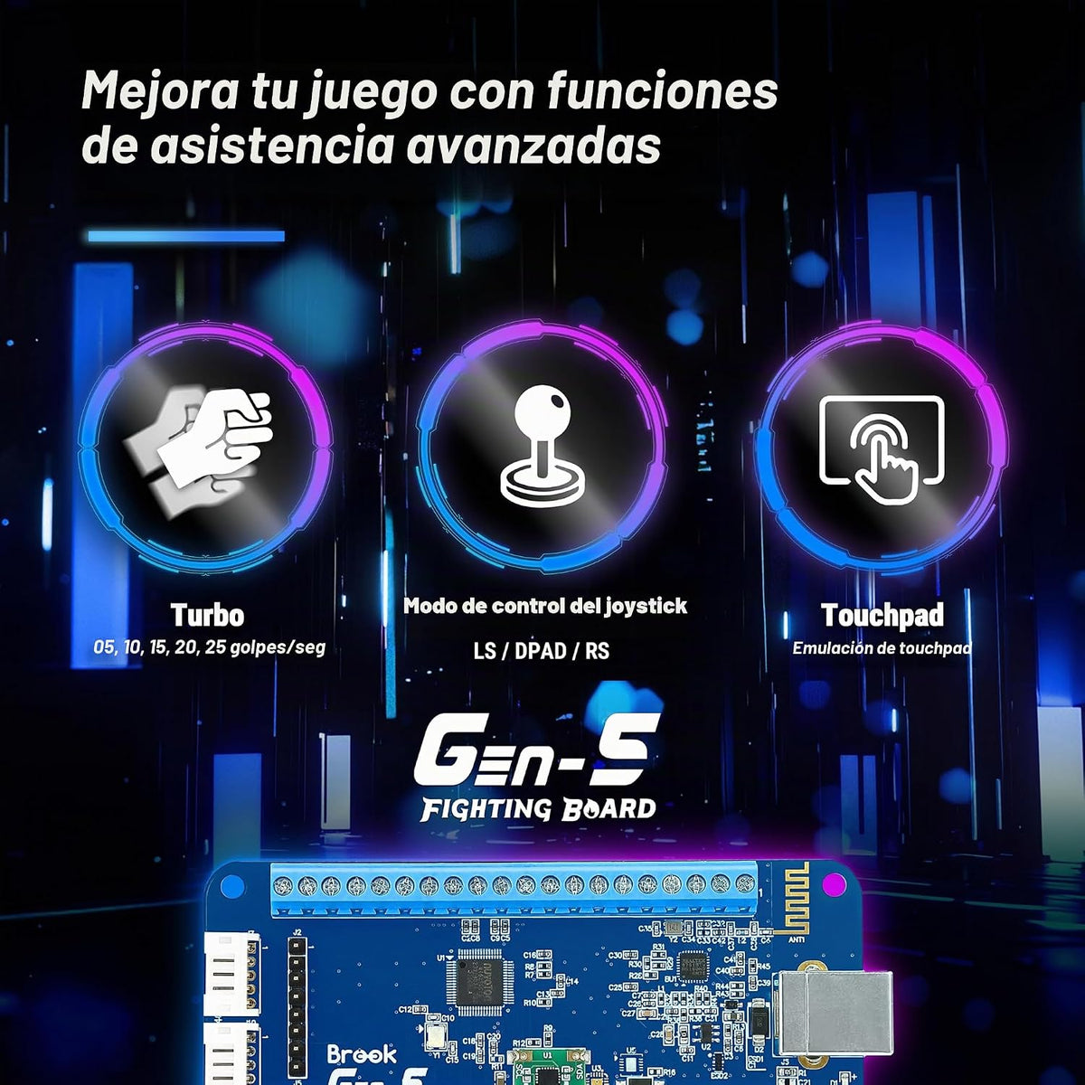 Brook Gaming GEN 5 - Tablero de combate con cable - Compatible con...
