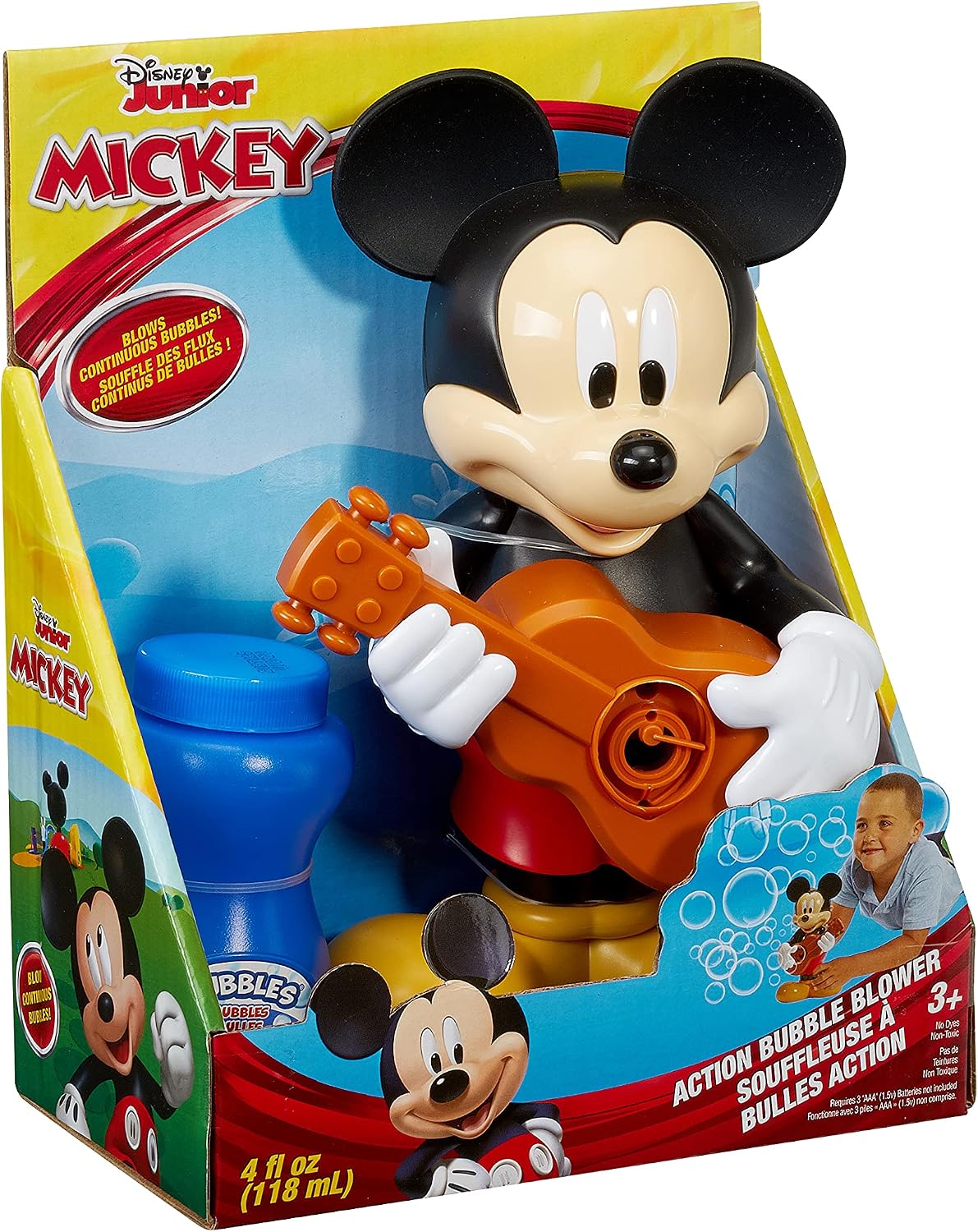 Little Kids Disney Mickey Mouse - Máquina sopladora de burbujas de...