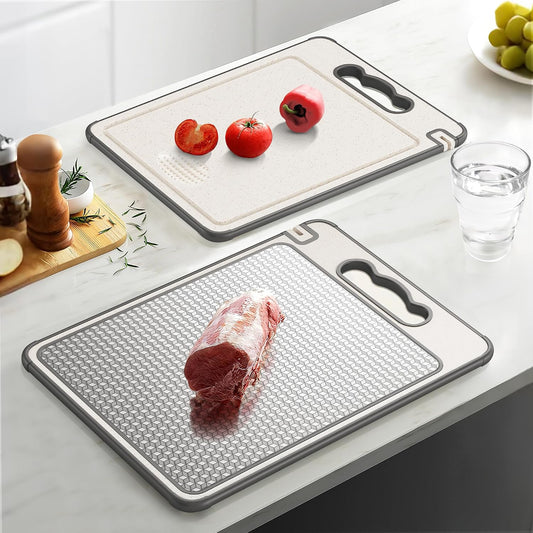 Tabla de cortar de acero inoxidable 304 de doble cara y paja de tri...