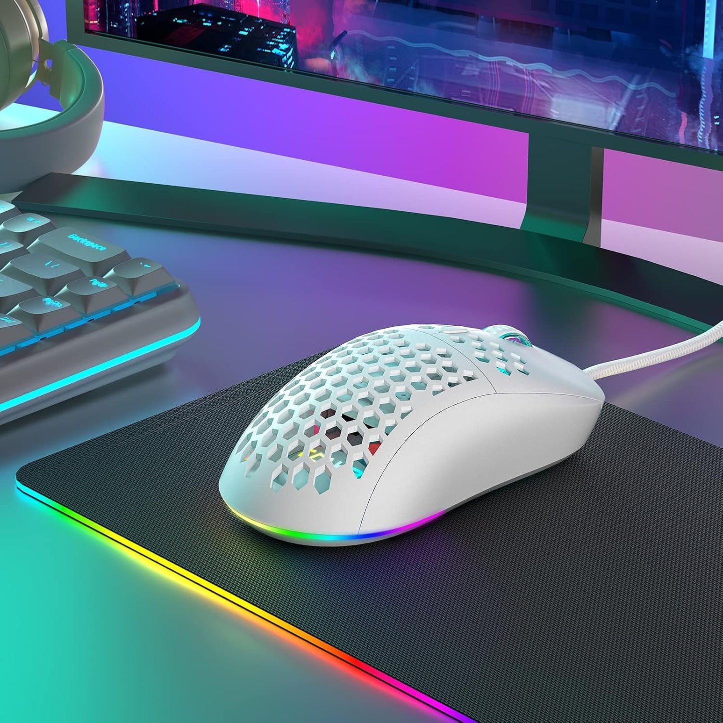 DIERYA Teclado inalámbrico para juegos T63 60% | Mouse M1SE | Retro...