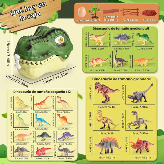 RISUNTOY - Juguetes de dinosaurios para niños de 3 a 5 años, juego...