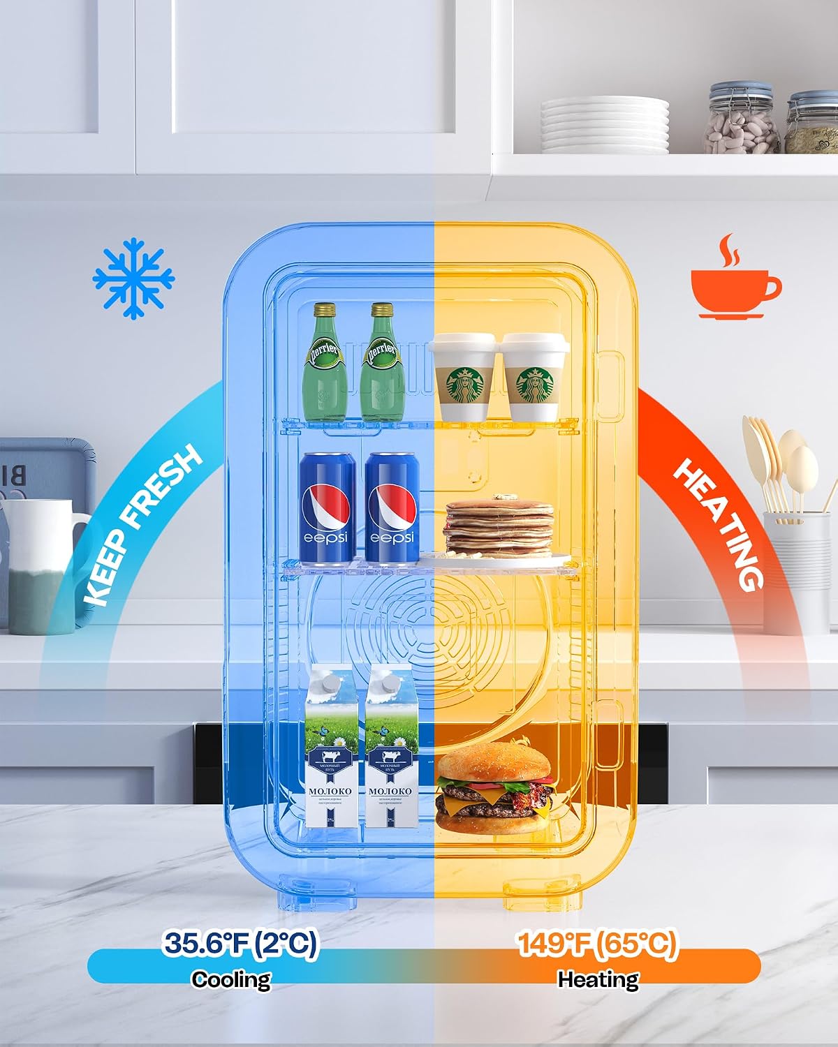 BEICHEN Mini refrigerador, de 6 litros \/ 8 latas, pequeño refriger...
