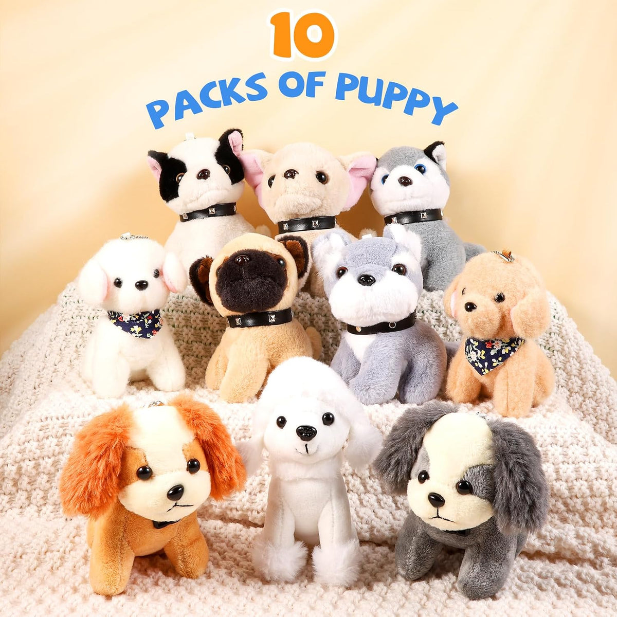 Niceup 10 cachorros de peluche pequeños de 4.5 pulgadas, a granel,...