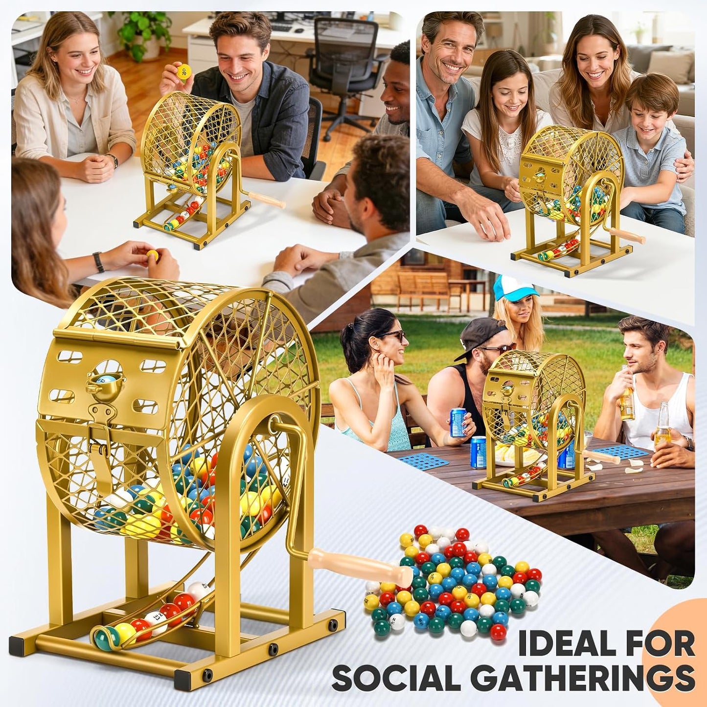 HVDI Juego de bingo de 12 pulgadas, 10 tarjetas de bingo reutilizab...