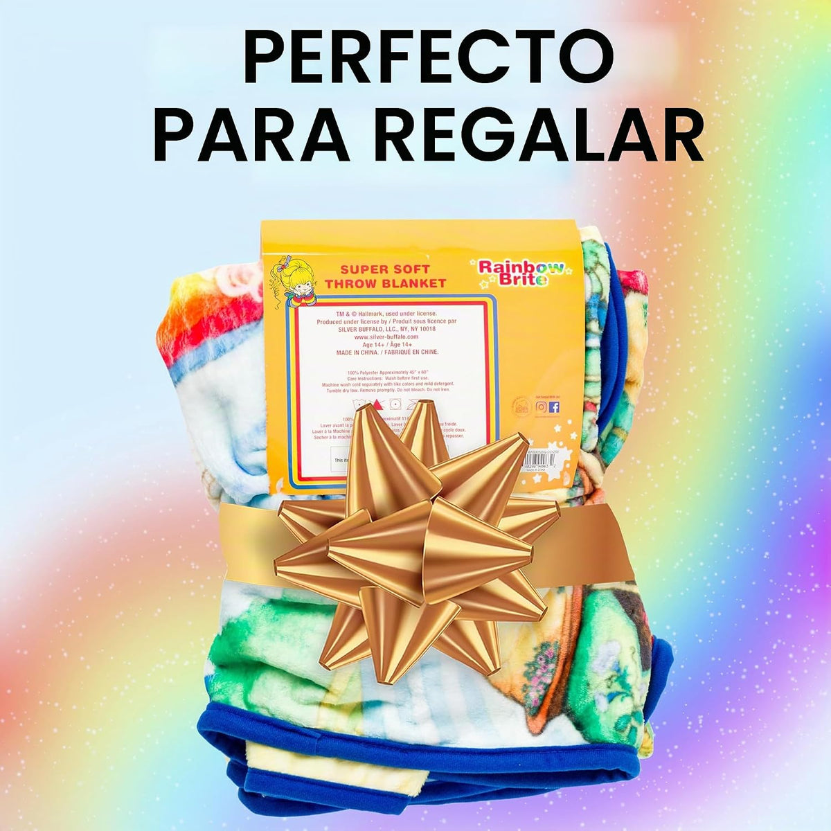 Silver Buffalo Rainbow Brite Rainbowland - Manta de forro polar de...