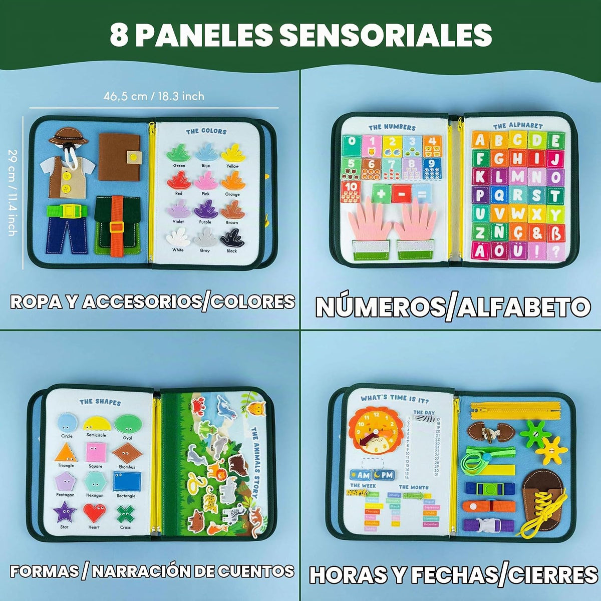 BONNYCO Tablero Ocupado para Animales de 1 Año. Libro Ocupado Monte...