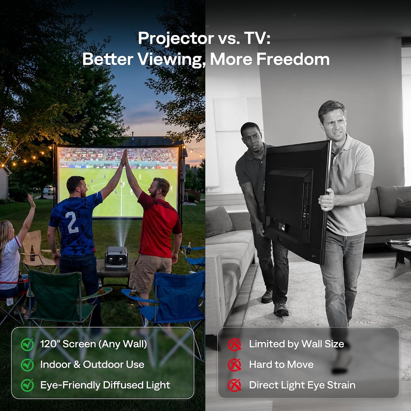 Aurzen BOOM - Mini proyector inteligente Google TV con WiFi y Bluet...
