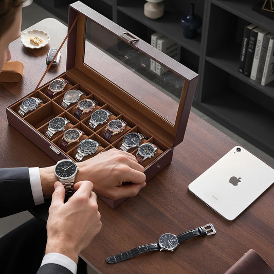 ProCase Caja de Reloj para Hombres, Organizador de Caja de Reloj de...