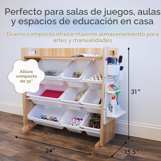 Humble Crew Organizador de juguetes para niños con estante de exhib...