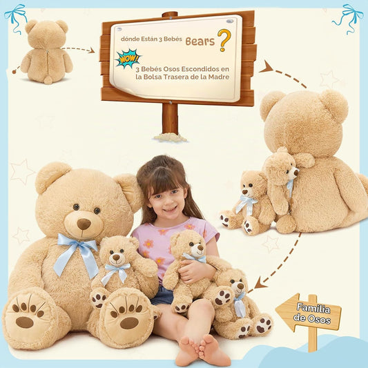 MorisMos Oso de Peluche Gigante Animal de Peluche con Osos Bebé, 35...