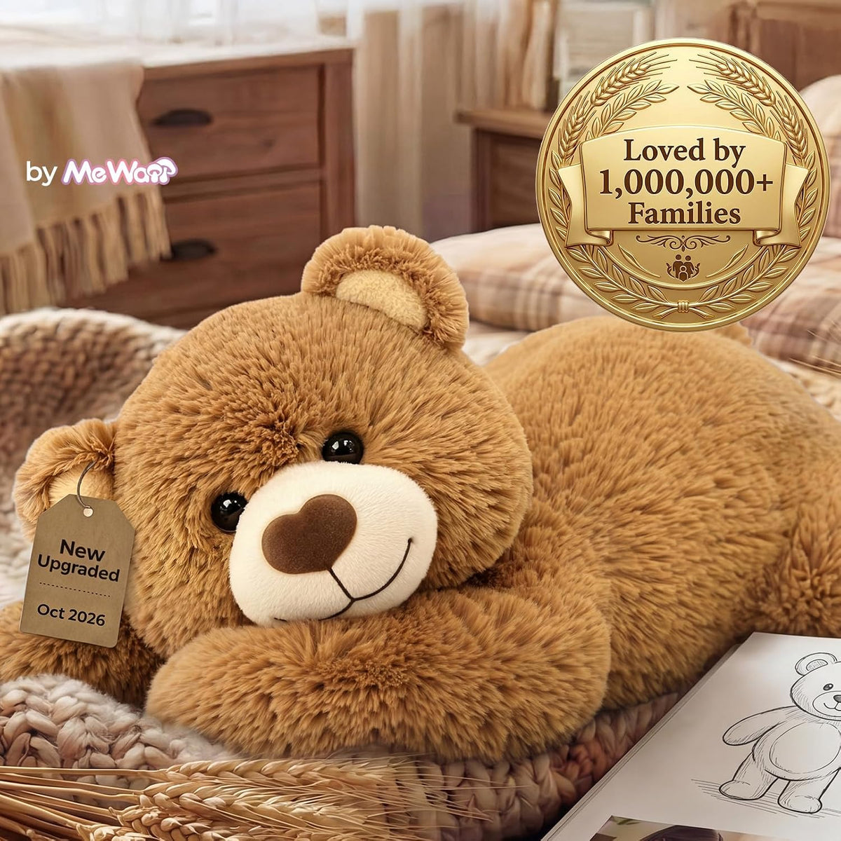 Mewaii Peluche de oso de peluche con peso, calentable, refrigerable...