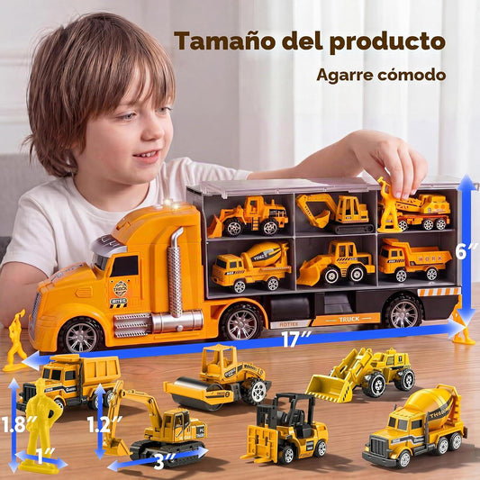 JOYIN Juego de camiones de construcción 25 en 1 con 12 vehículos y...