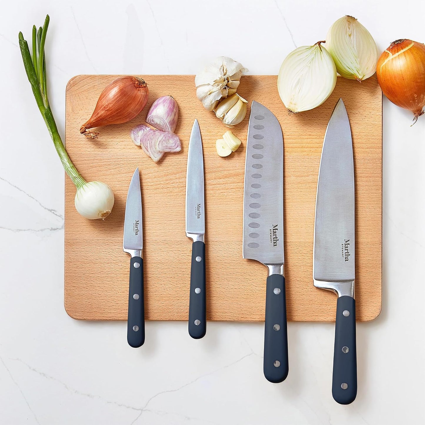 MARTHA STEWART Eastwalk - Juego de cubiertos de acero inoxidable de...