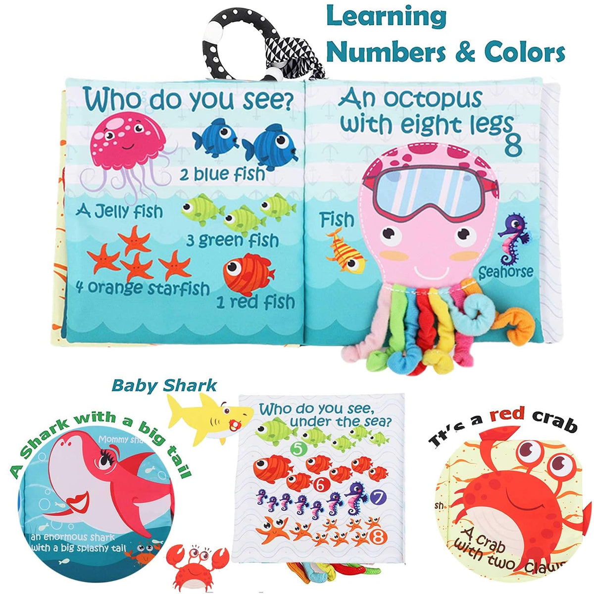 Fish Baby Crinkle Books & Farm Baby Toy para bebés recién nacid...