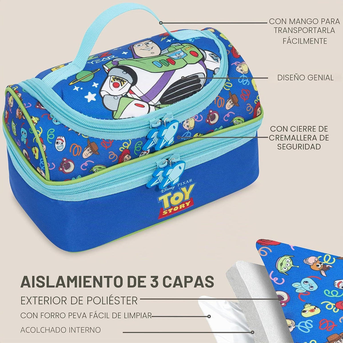 Get Trend Disney Toy Story - Lonchera térmica reutilizable para niñ...