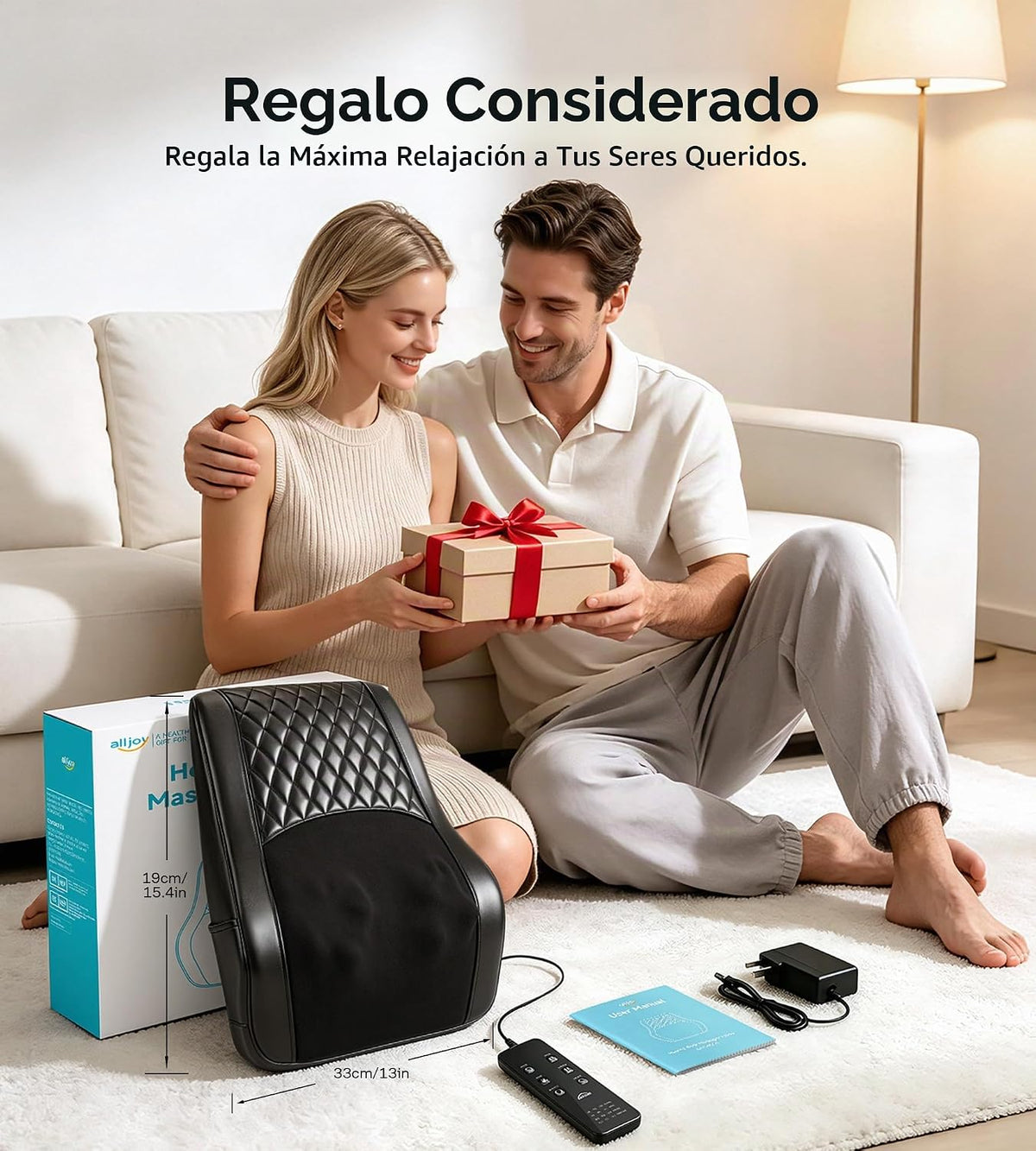 ALLJOY Masajeador térmico de espalda para aliviar el dolor de espal...