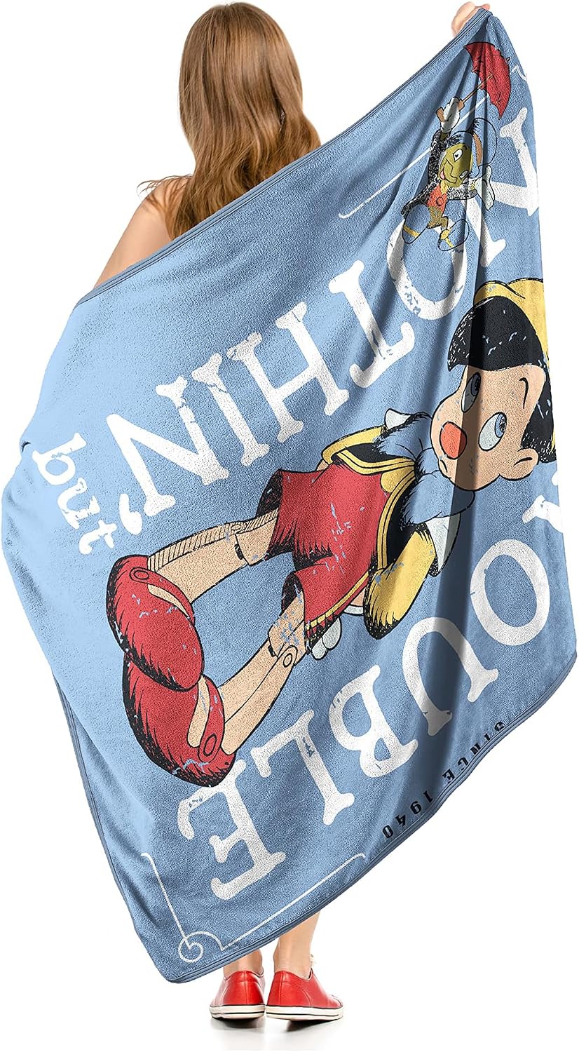 Northwest Disney's Pinocho Micro Raschel - Manta de 46 x 60 pul...