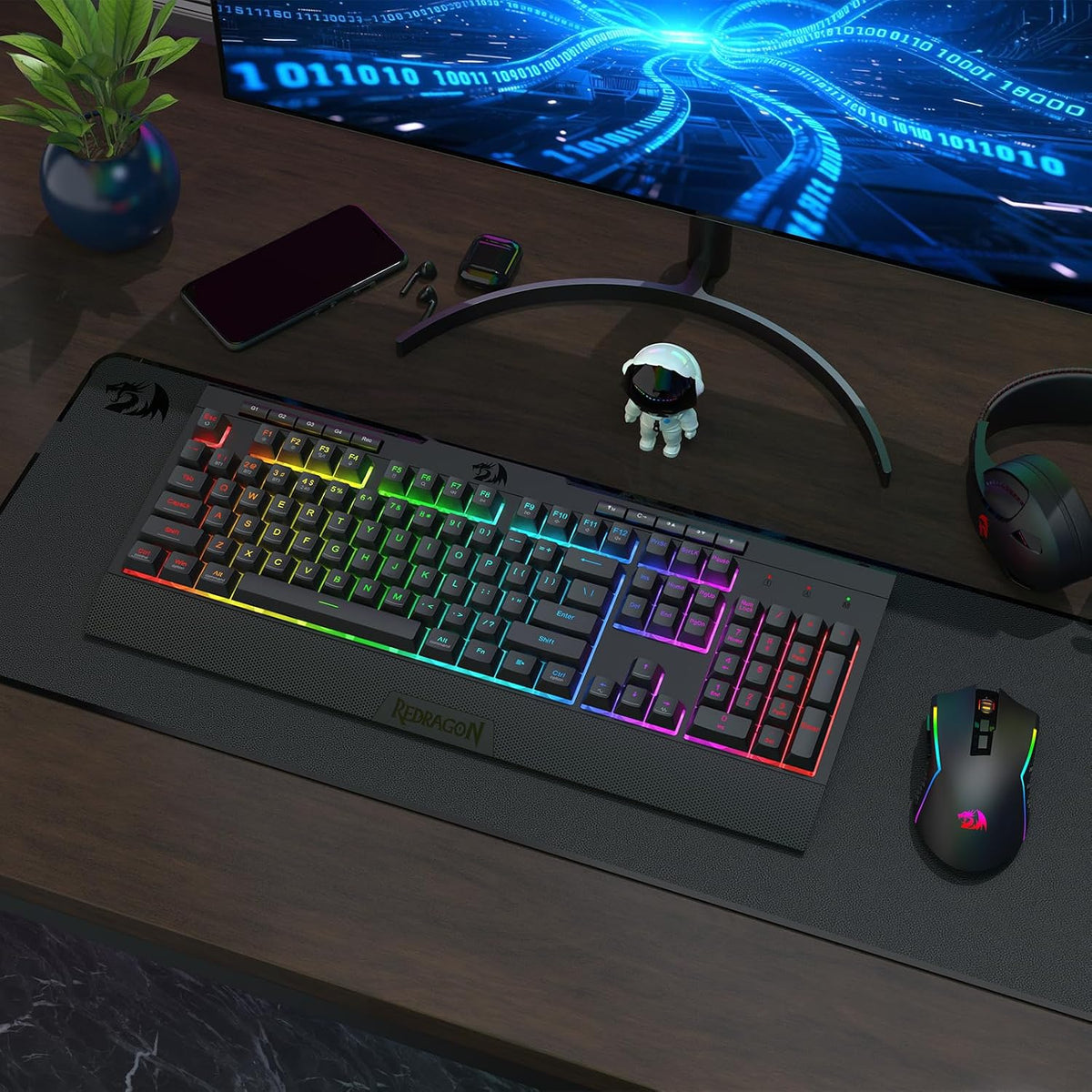 Redragon S151 PRO - Combo de teclado y mouse para juegos Wilreess d...