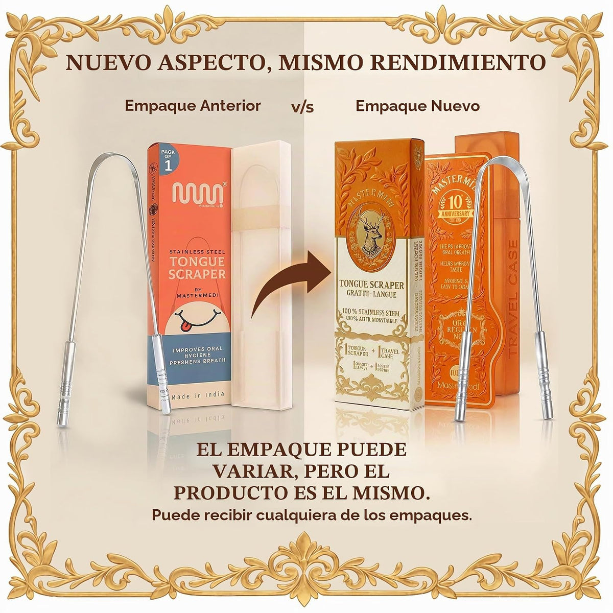 MasterMedi Raspador de lengua con estuche, raspador de lengua fácil...