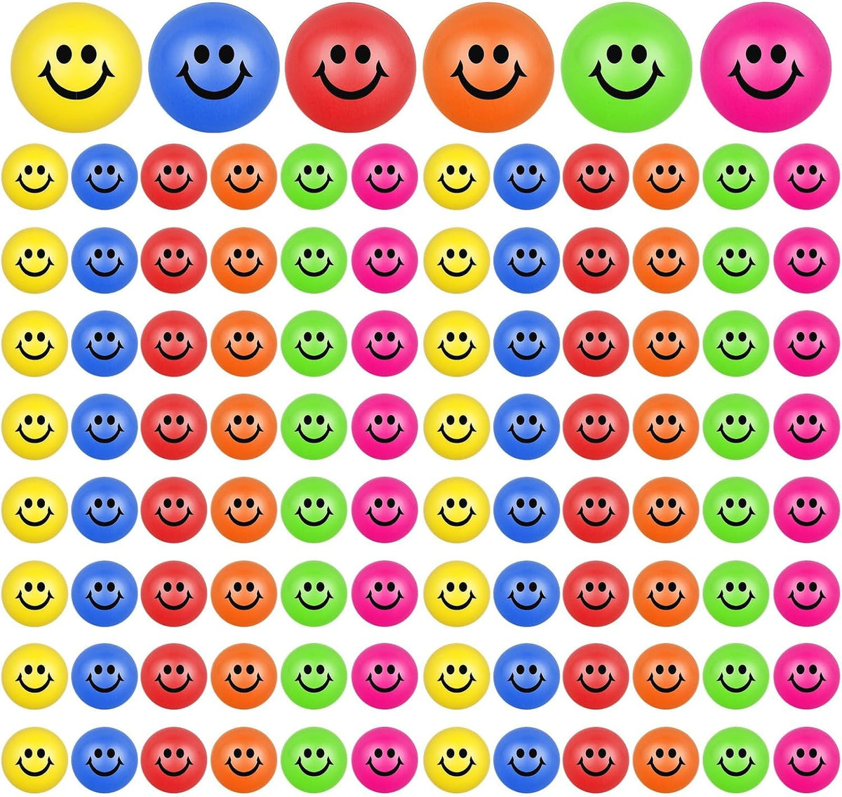 Paquete de 60 bolas de estrés con cara sonriente. Bolas antiestrés...